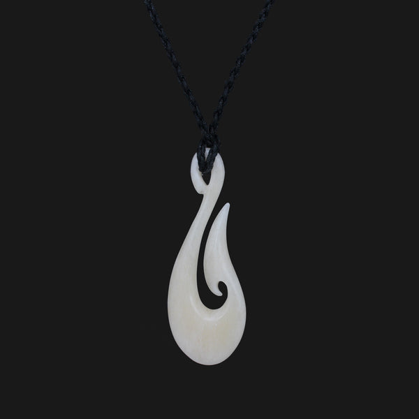 Bone Carving New Zealand Maori Style Hei Matau Necklace - XKCHIEF