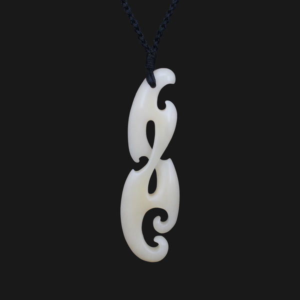 Bone Carving Fashion Style Twist Infinity Pikorua Necklace