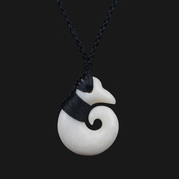 Bone Carving Maori Style Koru Sprial Hook Necklace - XKCHIEF Handmade  Jewelry