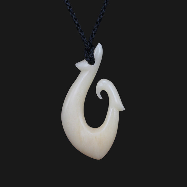 Bone Carving Maori Jewelry Fish Hook Necklace