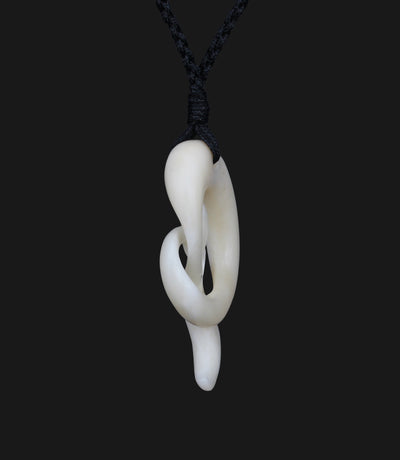 Bone Carving Maori Style Koru Sprial Hook Necklace - XKCHIEF